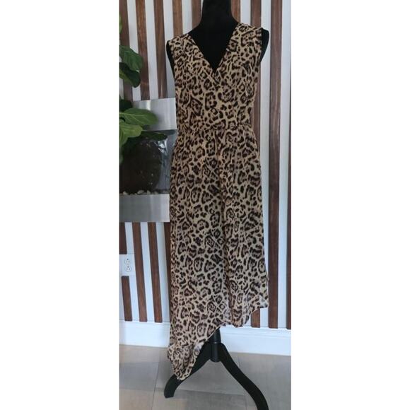 Torrid Dress Womens 2X Brown Leopard Print Sleeveless V Neck Asymmetrical Hem - Picture 11 of 12
